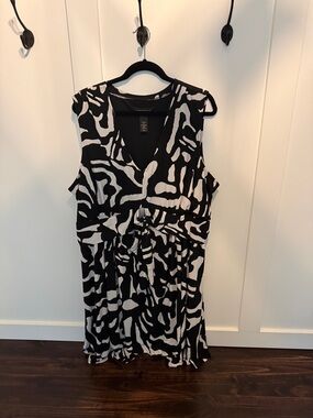 Lane Bryant Black Sleeveless Dress with Tie Detail